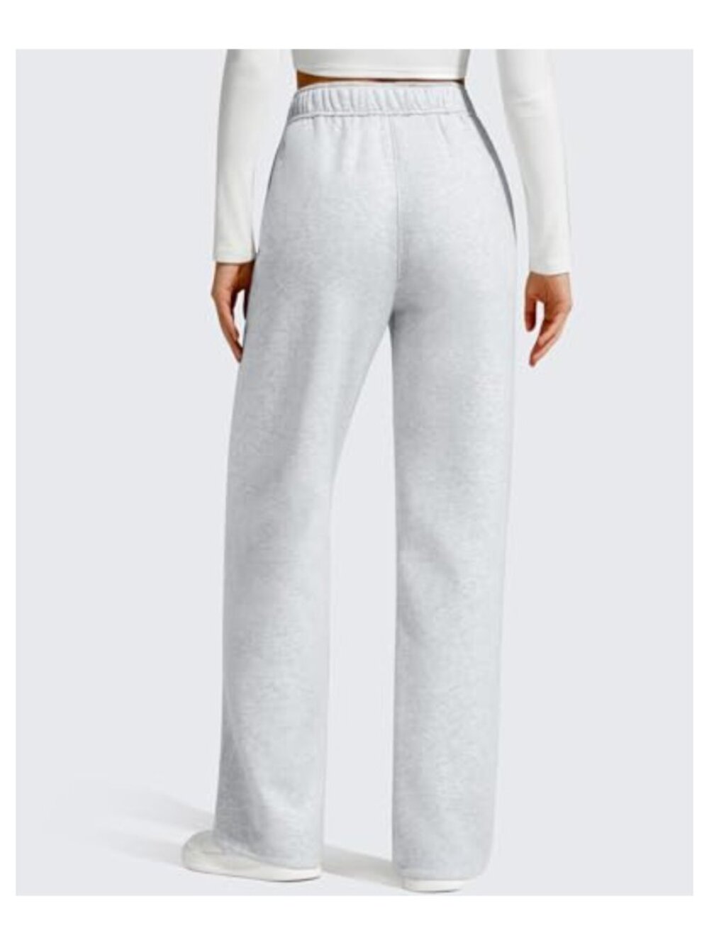 Fleece Lined Straight Leg Sweatpants Warm Cotton Blend Pull On - Picture 5 of 5
